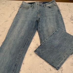 Stitch Fix brand, size 6/28, high waist and long length with frayed hem